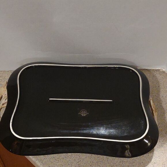 Fitz & Floyd Black Serving Tray Vintage new condition.  17 x 11" . C4 - Picture 5 of 6